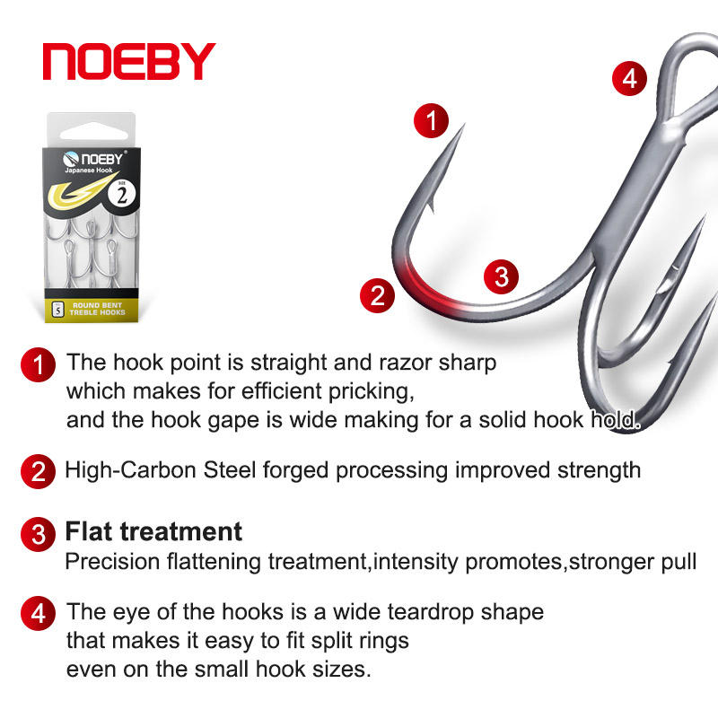Noeby Anzuelos de pesca de ace - Fishing Hook Barbless reseña y precio