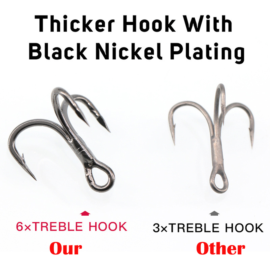 6X anzuelo triple de pesca 10  - Fishing Hook Barbless reseña y precio